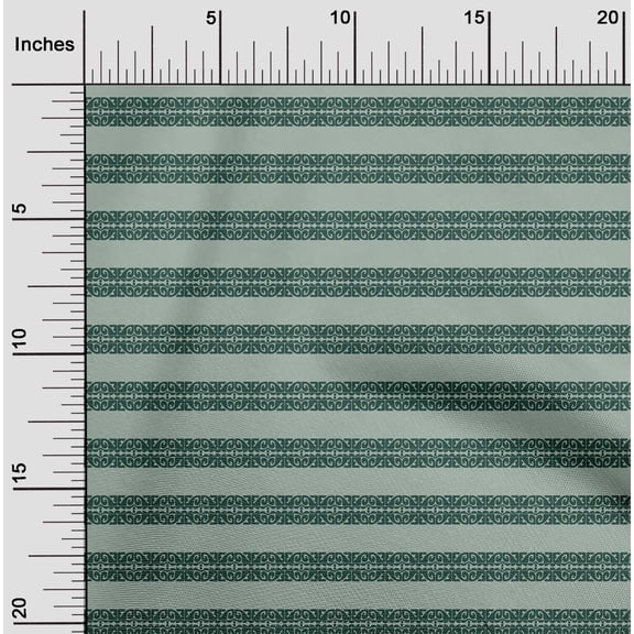 oneOone Georgette Viscose Dark Teal Green Fabric Ethnic Border Block Sewing Fabric By The Yard Printed Diy Clothing Sewing Supplies 42 Inch Wide