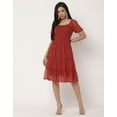 thumbnail image 2 of Moomaya Square Neck Tiered Dress, Knee Length Flared Smocked Summer Dress, 2 of 8