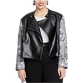 thumbnail image 1 of Rachel Roy Womens Faux-Leather Motorcycle Jacket, Black, Plus Size, 3X, 1 of 1