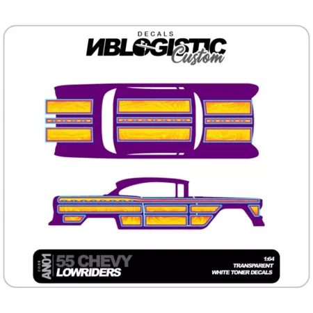 '55 Chevy Bel Air Custom Universal WaterSlide Decal for hot wheels 1/64 Scale a1