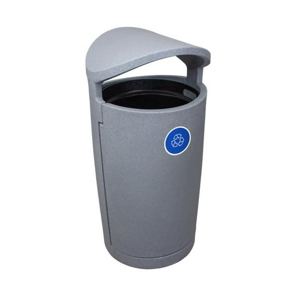 Sturdy Essentials Modern 36 Gallon European Style Indoor or Outdoor Trash Can Waste Receptacle for Patios, Pool Decks, Parks, and Businesses - Greystone Recycling