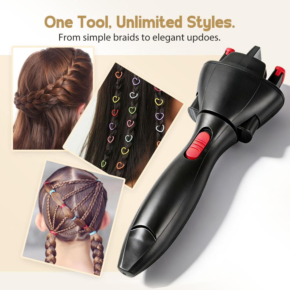 Automatic Hair Braider, Auto Smart DIY Hair Styling Tools, Electric Quick Twister and Braider Machine, Battery Powered for DIY Hair Tangling Styling