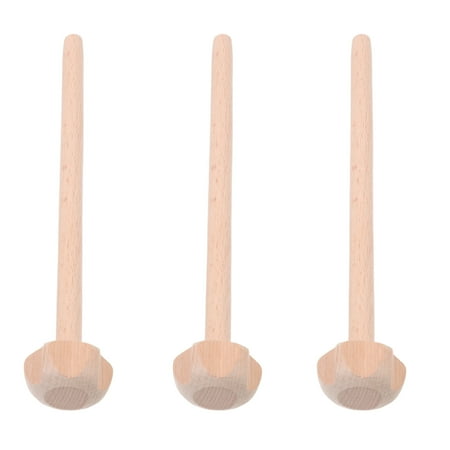 

HEMOTON 3Pcs Practical Wooden Egg Whisks Dough Mixers Dough Whisks Stirring Sticks
