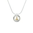 thumbnail image 2 of Delight Jewelry Two-tone Small Acorn with Crystals Live Ring Charm Necklace, 18", 2 of 4