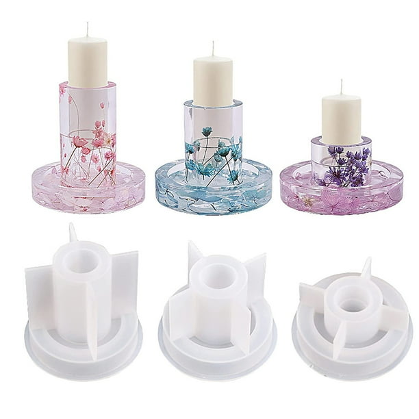 JLSJ 3 Size Tealight Candle Holder Mold for Epoxy Resin, Silicone
