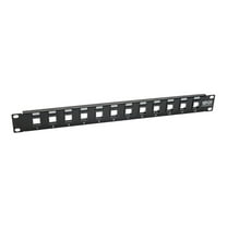 Tripp Lite 12-Port 1U Rack-Mount Unshielded Blank Keystone/Multimedia Patch Panel, RJ45 Ethernet, USB, HDMI, Cat5e/6 (N062-012-KJ)