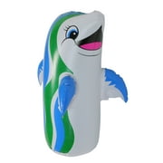 18 "Piscine de dauphin de danse blanche et bleue gonflable et sac de spa bop