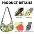 thumbnail image 2 of Geometric Plaid Crossbody Bag for Women Abstract Checkered Pattern Shoulder Bag with Adjustable Strap Compact Corduroy Purse for Commuting or Shopping, 2 of 5
