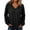 Black, variant on Tqcoqu Women's Ribbed V‑Neck Sweatshirt, Loose Long Sleeve Knit‑Like Pullover Casual Loungewear Top