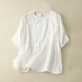 thumbnail image 2 of Xihbxyly Womens Tops Summer 2024 Womens Tops Short Sleeve Crewneck T Shirts Dressy Casual Spring Summer Tops for Women 2024 Trendy Lightweight Soft Plus Size Tops Summer Saving Clearance Tops, 2 of 5
