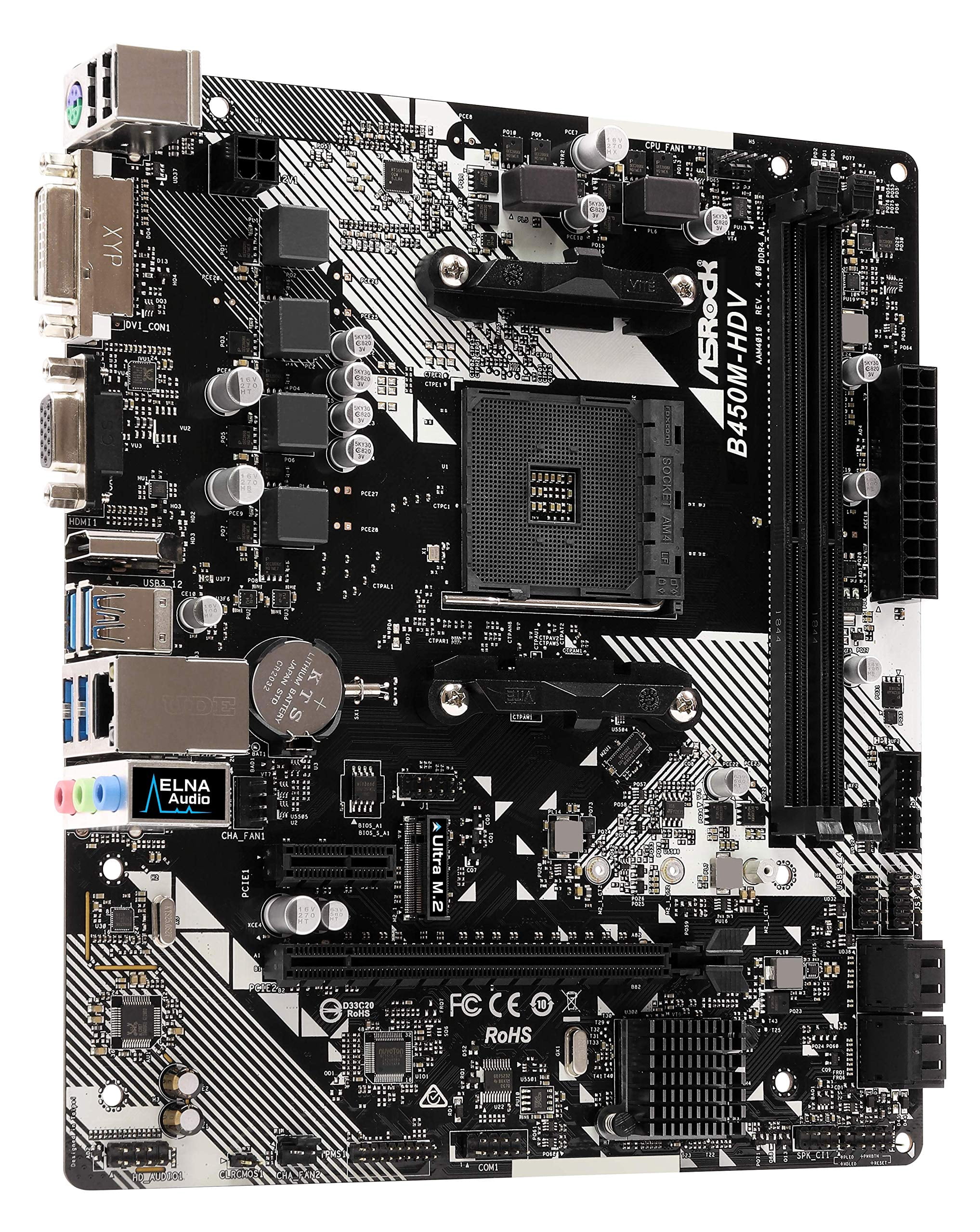 マザーボード ASRock B450M-HDV R4.0 Ryzen 7 2700X ASRock B450M-HDV R4.0 AM4 AMD Promontory B450 SATA 6Gb/s Micro ATX