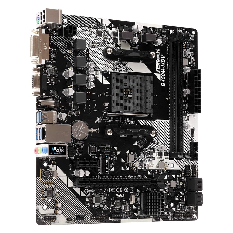 ASRock B450M-HDV R4.0 AM4 AMD Promontory B450 SATA 6Gb/s Micro ATX