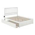 thumbnail image 5 of Mission Queen Wood Platform Bed with Footboard and Twin XL Trundle in White, 5 of 7