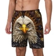 thumbnail image 1 of Balery Vintage Pattern Bald Eagle Bañador para hombre, shorts de playa de secado rápido con entrepierna y forro de compresión-X-Large, 1 of 6