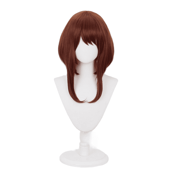 JJKcosplay Anime MHA wigs for Uraraka Ochako Cosplay - Short Brown Synthetic Halloween Wig with wig cap for Costume Party