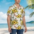 thumbnail image 5 of Haiem Bird Sunflowers Printed Hawaiian Shirt for Men - Men’s Casual Beach Summer Shirts - Stretch Fabric with Modern Fit-Medium, 5 of 9