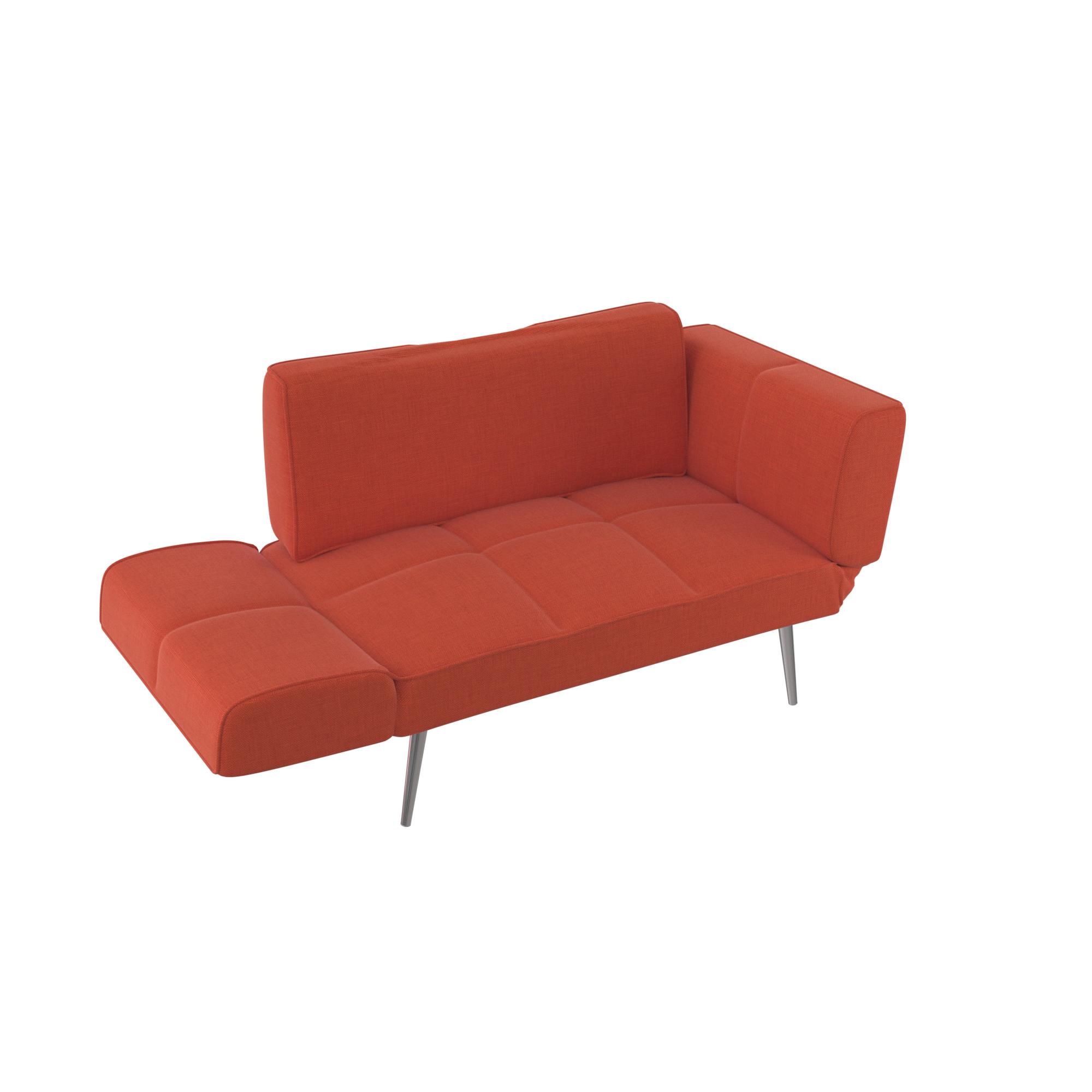 DHP Euro Loveseat Futon with Magazine Storage, Burnt Orange Linen