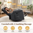 thumbnail image 3 of Lnsenfin Manual Swivel Rocker Recliner Chair with USB Ports Chenille for Living Room,Grey, 3 of 7