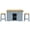 Gray Blue (With bar stools), variant on Large Kitchen Island with Seating and Storage, Rolling Kitchen Cart on 5 Wheels with Bar Stools, Drop Leaf, Power Outlet, for Kitchen, Dining Room (Grey Blue With Bar Stools)