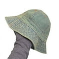 thumbnail image 5 of SikaFu Retro -Old Denim Fisherman Hat Female Summer Thin Sunscreen Basin Wild Covered Face Bucket Hat Shows Small Face, 5 of 7