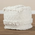 thumbnail image 5 of Baxton Studio Curlew Ivory Handwoven Cotton Pouf Ottoman, 5 of 6
