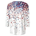 thumbnail image 4 of SELONE Fourth of July Print Going Out Tops For Women Star Pullover Crewneck 3/4 Sleeve Shirts Patriotic Graphic Wear, 4 of 5