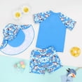 thumbnail image 4 of LUOGENLI Baby Boy Pants Sets 3-6 Months Boys Summer Swimsuit Kids Water Sport Short Swimsuit Beach Tops and Shorts Hats 3 Pieces Holiday Bathing Suits 12-18 Months, 4 of 6