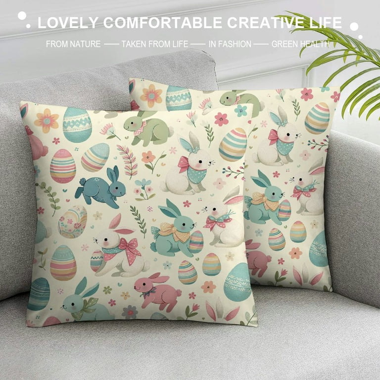 Ogiselestyle Easter Carrot Throw Pillow Cover - 12x20 Inch Farmhouse Lumbar Cushion Case For Sofa Decor
