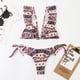thumbnail image 5 of Conjunto de bikini dividido con estampado de contraste de pecho alto sexy para mujer Conjuntos de traje de baño de dos piezas Fridja nalpqowj57141, 5 of 7
