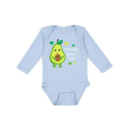 

Inktastic Mommy Loves Me with Avocado Baby and Green Hearts Boys or Girls Long Sleeve Baby Bodysuit