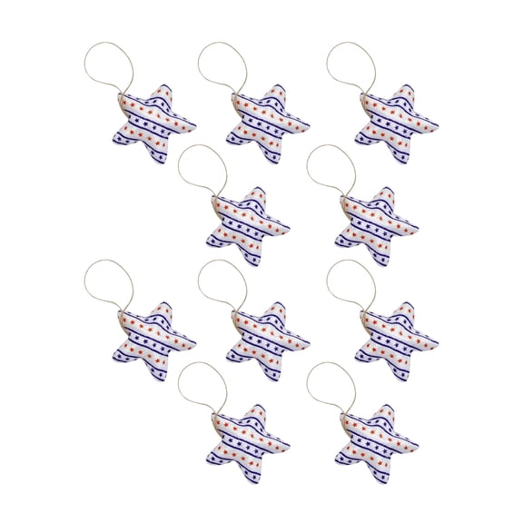 Yrmaups Independence Day Stars Decorations, Patriotic Five-Pointed Star Ornaments, 6cm Glittering Hanging Decor for Party Home and Office, Bulk Pack of 10 Holiday Stars