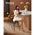 thumbnail image 2 of VASAGLE EKHO Collection - Bar Stools Set of 2, Swivel Counter Bar Stools with Backs, Synthetic Leather with Stitching, Mid-Century Modern, 30-Inch Tall, Kitchen Home Bar, Caramel Brown, 2 of 9