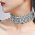 thumbnail image 4 of HAHDAXIA Multi-layered Rhinestone Choker Gold Full Rhinestone Necklace for Women Silver Layered Chain Necklace Wedding Gift for Bride, 4 of 6