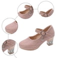 thumbnail image 6 of Staki Girls Wedding Shoes Girls Dress Shoes Girl Closed Toe Cross Strap Wedding Party Mary Jane Little Big Kid Pink,13 Little Kid, 6 of 8
