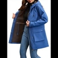 thumbnail image 3 of Chaquetas Softshell Impermeables para Mujer, Abrigos Cálidos con Forro y Capucha, Chaqueta Impermeable Larga. Azul Marino XXL, 3 of 10