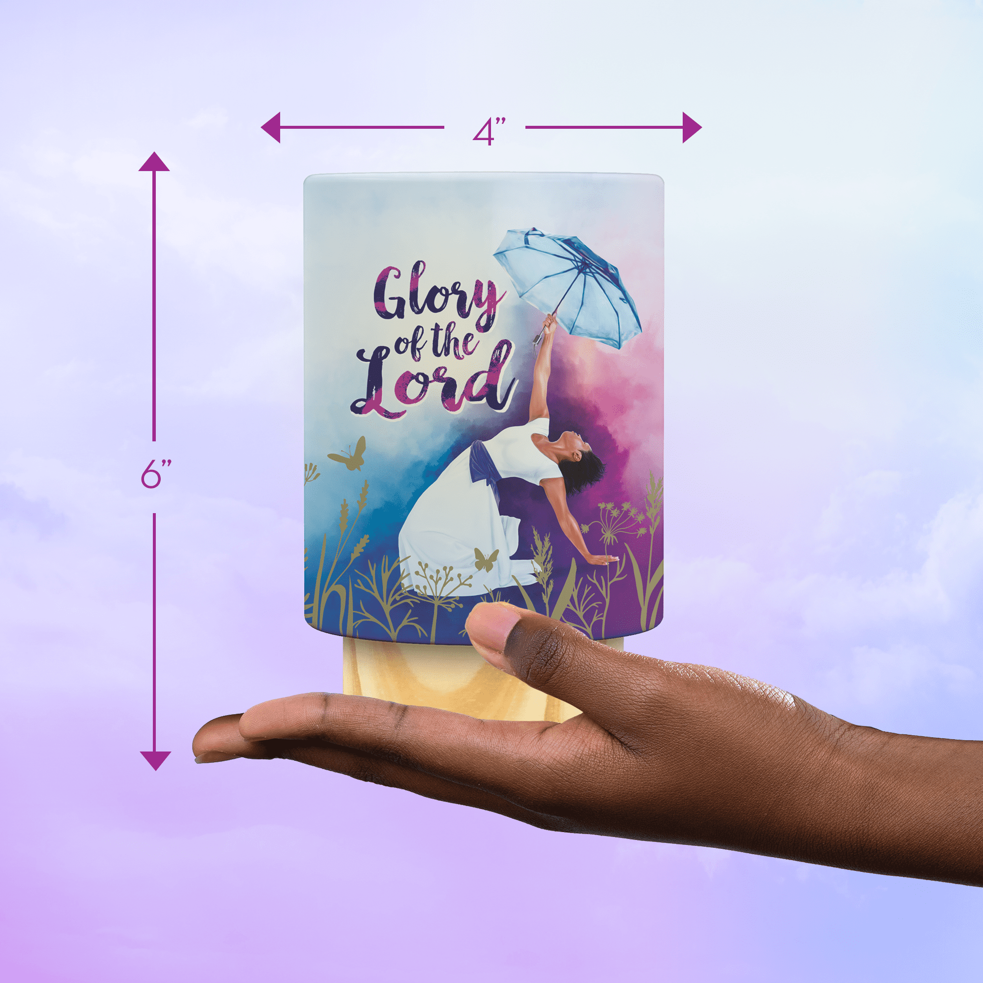 African American Expressions LED Flameless Candle – Christian Inspirational Battery Operated Candle with Uplifting Art – Spiritual & Religious Home Décor for Black Women – Glory to The Lord