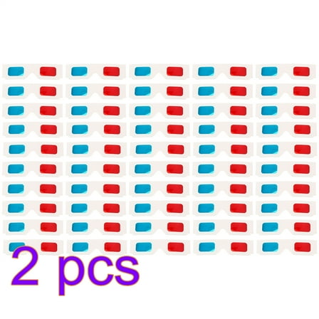 200 Pairs 3D Paper Glasses, Red and Cyan Lens in White Frame Anaglyph Cardboard for Movies