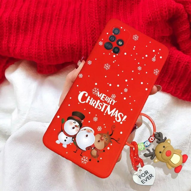 Reindeer 3D Christmas Santa Claus Tree Hat Case For iPhone 7 8 Plus 6 6S Plus Snowman 3D Key Chain Tpu Phone Cover