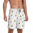thumbnail image 2 of Kdxio Bee Print Mens Sleep Shorts Bottoms Soft Comfy Pajama Wear Pants with Drawstring Pockets, 2 of 7