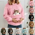 thumbnail image 5 of Women Big Pouch Hoodie Oversized Dog Carrier Hoodie Casual Long Sleeve Oversized Pocket Dog Hoodies for Women Warm Fall Winter Clothes, 5 of 5