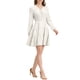 thumbnail image 5 of INSPIRE CHIC Vestido Mini de Manga Abullonada con Cuello en V y Volantes de Puntos Suizos Blanco S, 5 of 6