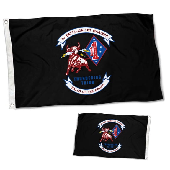 Dutern Double Sided 3rd Battalion, 1st Military Flag Banner 3 Ply with Brass Grommets 3x5 Feet