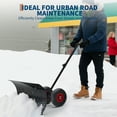 thumbnail image 5 of Snow Pusher Hand Plow for Snow Removal w/Wheels, Heavy-Duty Snow Clean Tool for Driveway or Pavement, Adjustable Handle, Blade Angle, 5 of 10
