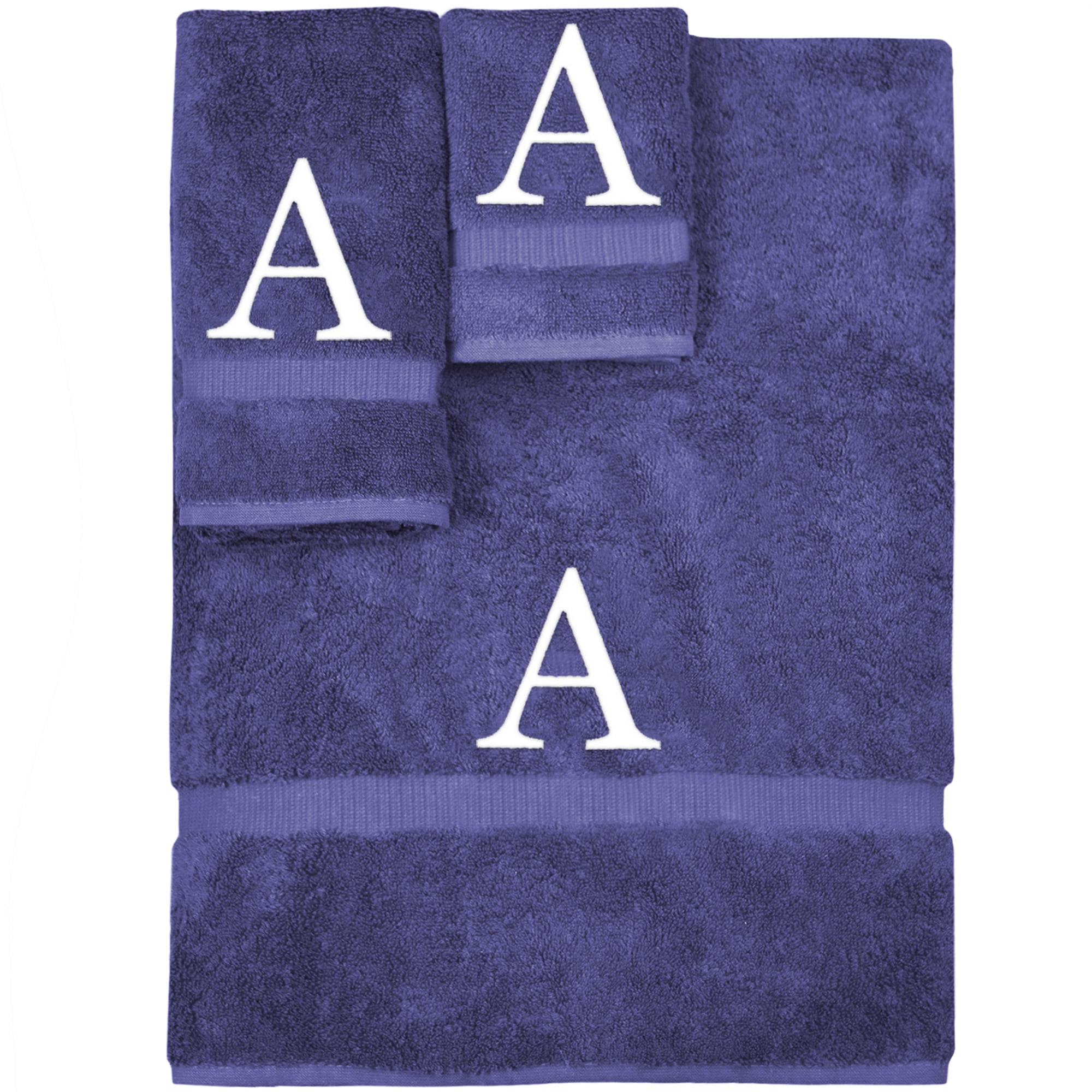 6 Piece Monogrammed Towel Set - Excellent Gift for Grads, New Homeowners or  Yourself!