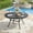 Black, variant on VOXBIN 50" Outdoor Round Patio Dining Table with Umbrella Hole, All-Weather Metal for Garden Black