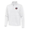 thumbnail image 2 of Men's Antigua White New York Islanders Twist Quarter-Zip Pullover Jacket, 2 of 3