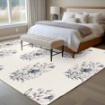 thumbnail image 5 of Blue Flowers 5'x7' Area Rug, Farmhouse Botanical Bloom Tulip Branches Washable Non-Slip Soft Rugs, Low-Pile Large Carpet for Living Room Bedroom Dining Room, Non-Shedding Accent Rug, 5 of 9