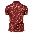thumbnail image 3 of CEHVOM Fashion Men's Collar Top Stand Collar Print Short Sleeve Button Matching Summer, 3 of 4
