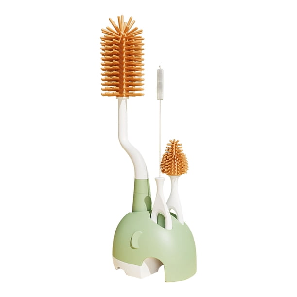 Set De Cepillo Giratorio Para Biberones, Kit De Limpieza De Silicona Con Soporte Para Una Higiene Y Secado Sin Esfuerzo, Práctico Para El Uso Diario En La Cocina.