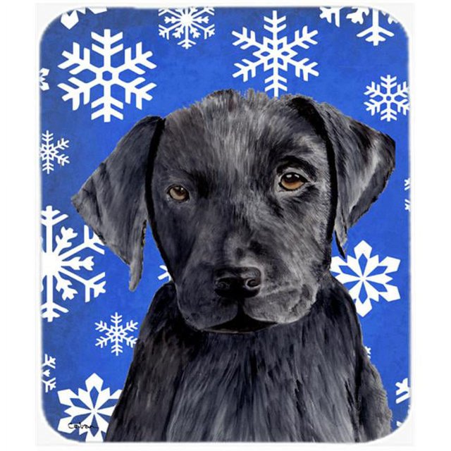 Carolines Treasures SC9364MP Labrador Winter Snowflakes Holiday Mouse Pad- Hot Pad or Trivet